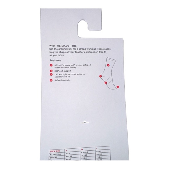 Lululemon Power Stride Crew Socks Women’s Size L 9–11 Black/TVSG/White NWT - Picture 4 of 4